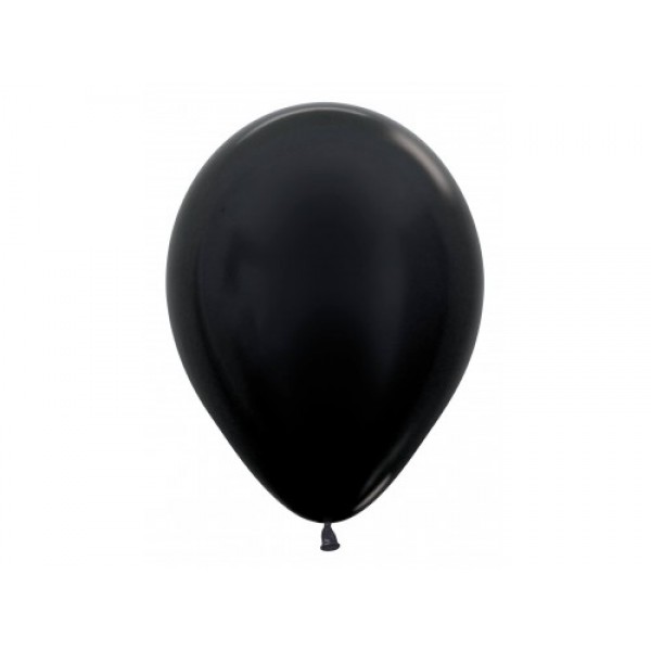 Mytex 5 Inch Metallic Black Round Balloons ~ 100pcs Mytex